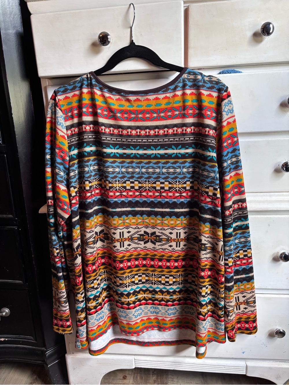 BloomChic Multicolor Fair Isle Crewneck Top